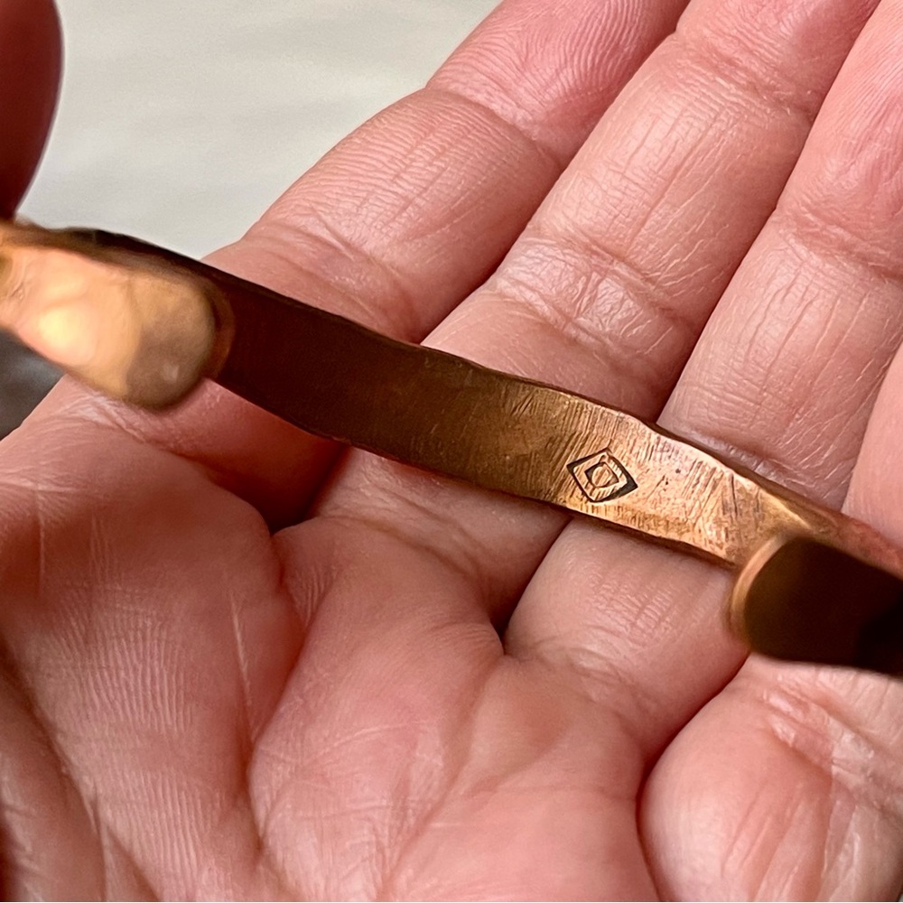 Vintage | Solid Copper Cuff Bracelet Stamped/Mark… - image 2